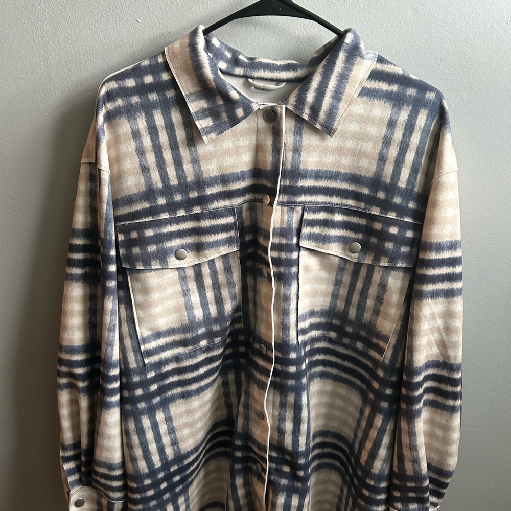 Workshop Republic Clothing Striped Shirt in Blue and Cream